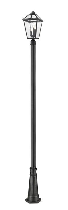 Z-Lite 579PHBR-519P-BK Three Light Outdoor Post Mounted Fixture, Black