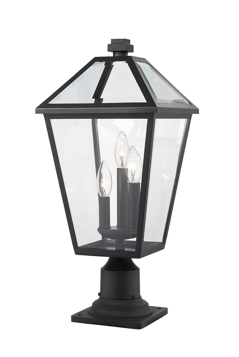 Z-Lite 579PHBR-533PM-BK Three Light Outdoor Pier Mounted Fixture, Black