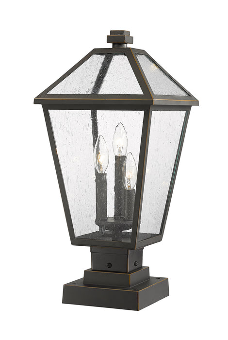 Z-Lite 579PHBS-SQPM-ORB Three Light Outdoor Pier Mounted Fixture, Oil Rubbed Bronze