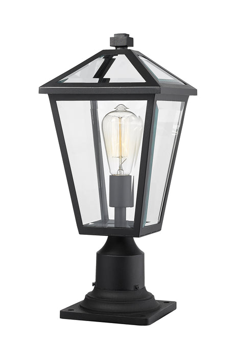 Z-Lite 579PHMR-533PM-BK One Light Outdoor Pier Mounted Fixture, Black
