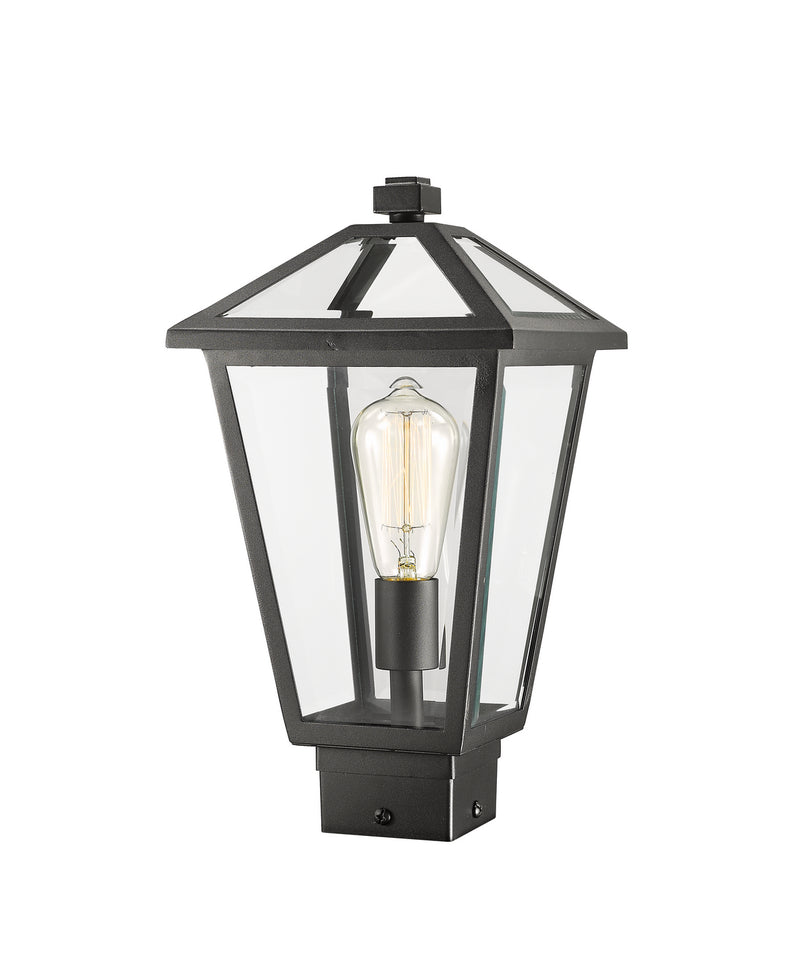 Z-Lite 579PHMS-BK One Light Outdoor Post Mount Fixture, Black