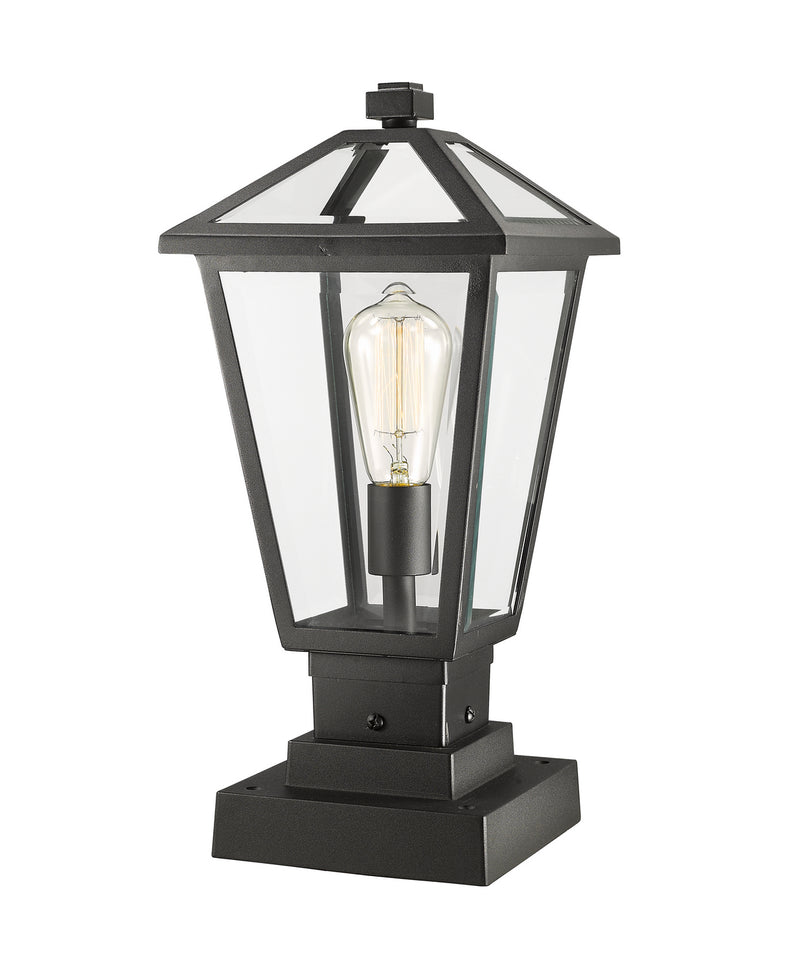 Z-Lite 579PHMS-SQPM-BK One Light Outdoor Pier Mounted Fixture, Black