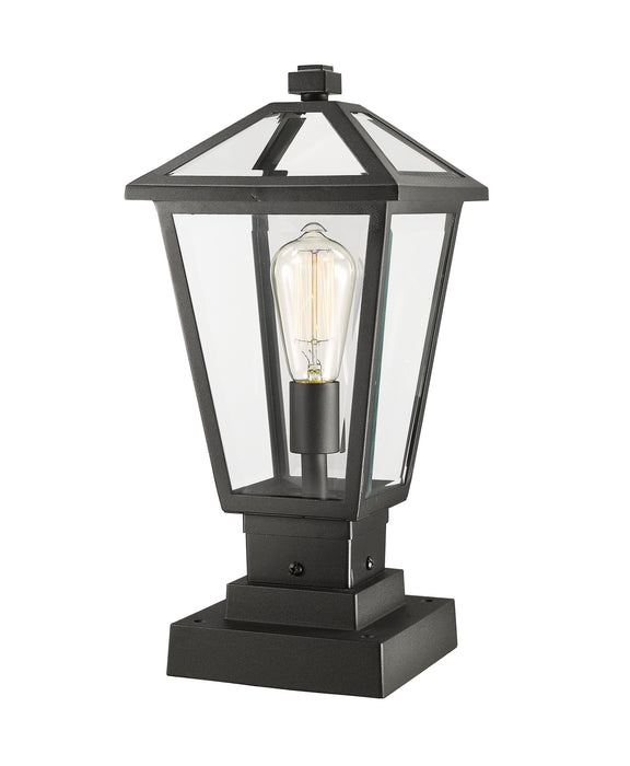 Z-Lite 579PHMS-SQPM-BK One Light Outdoor Pier Mounted Fixture, Black