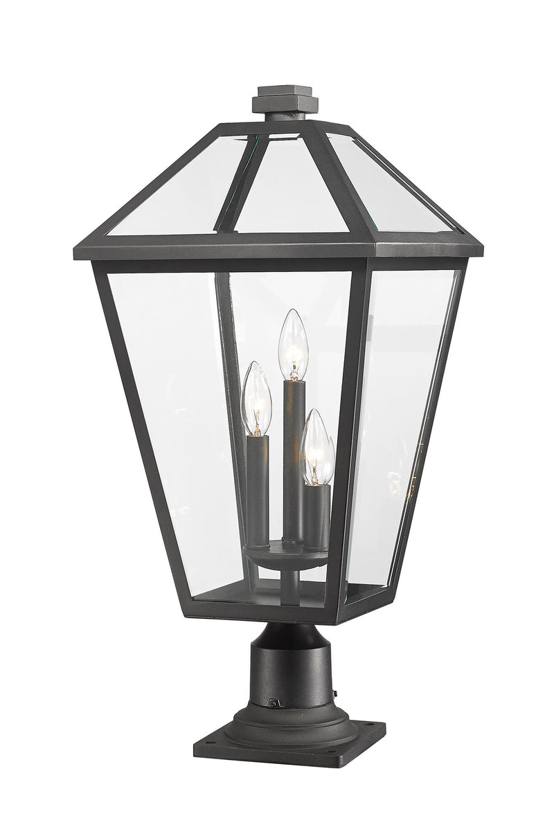 Z-Lite 579PHXLR-533PM-BK Three Light Outdoor Pier Mounted Fixture, Black