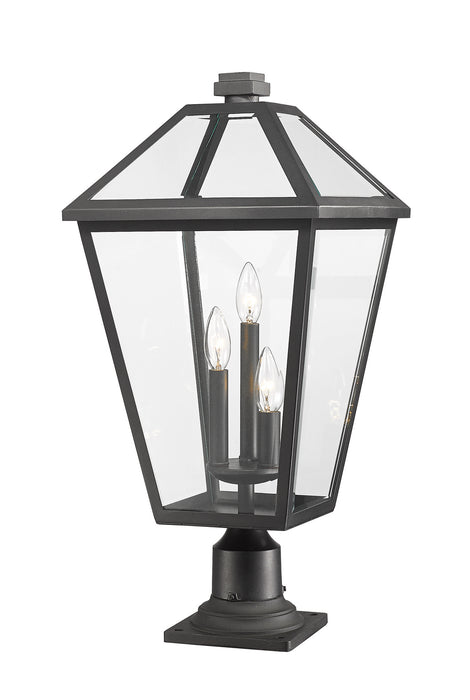 Z-Lite 579PHXLR-533PM-BK Three Light Outdoor Pier Mounted Fixture, Black