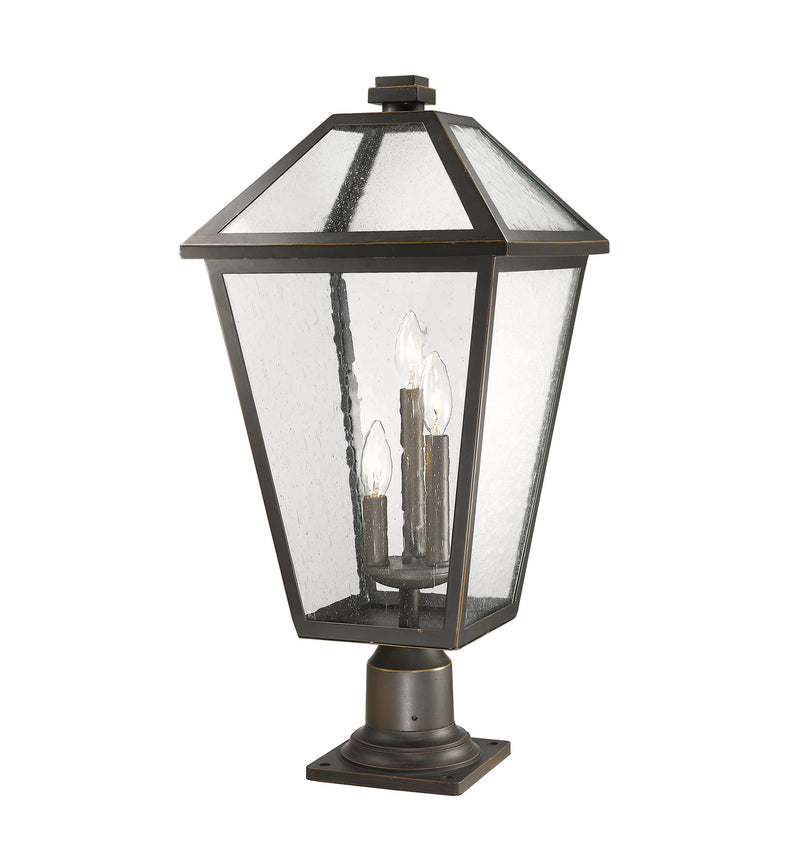 Z-Lite 579PHXLR-533PM-ORB Three Light Outdoor Pier Mounted Fixture, Oil Rubbed Bronze