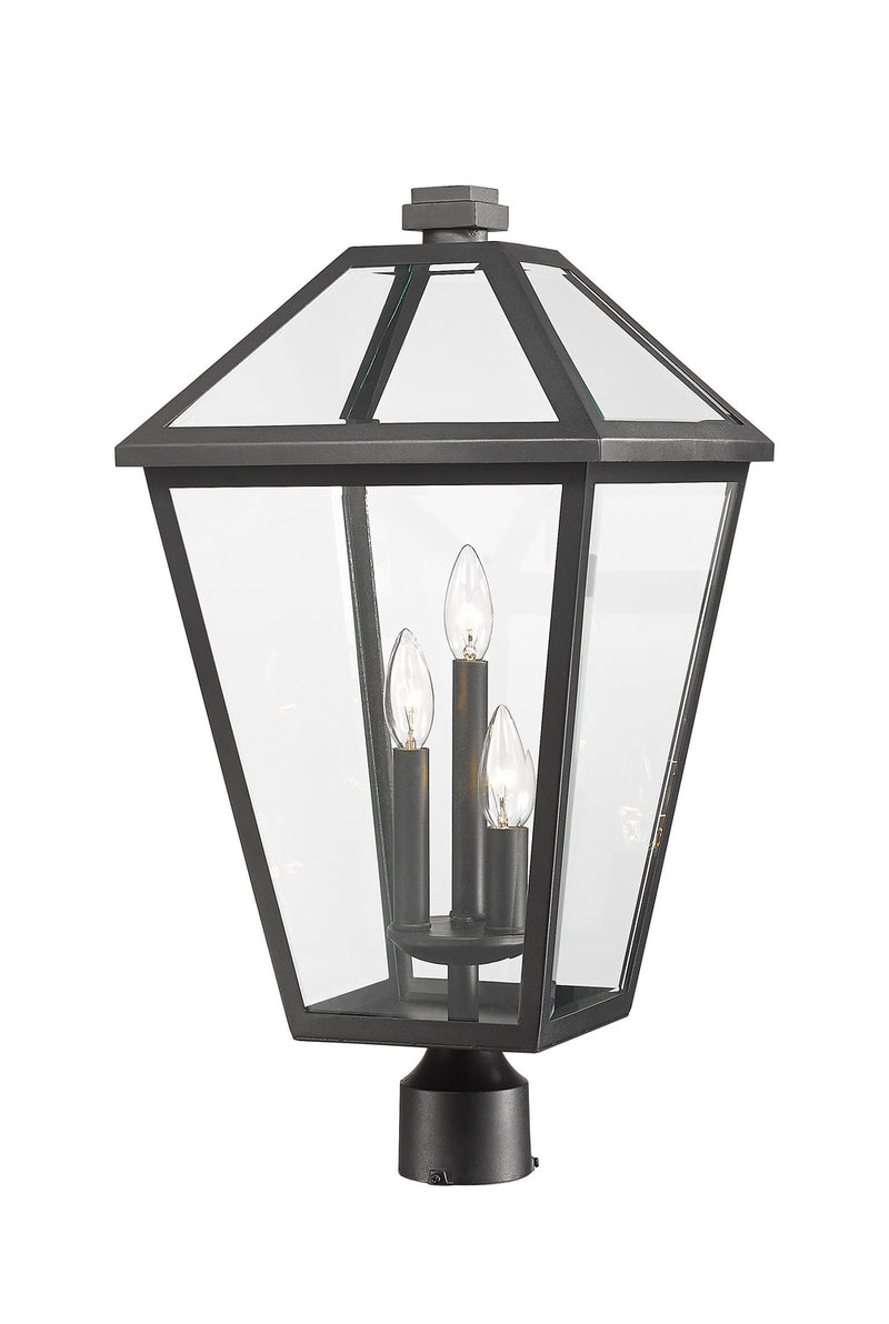 Z-Lite 579PHXLR-BK Three Light Outdoor Post Mount Fixture, Black