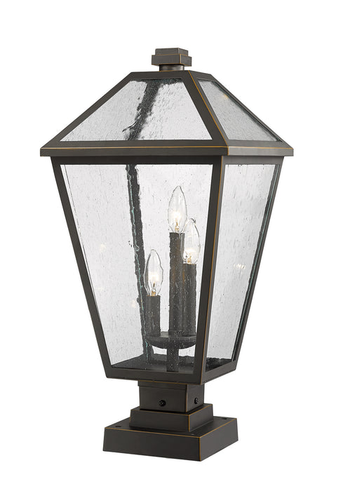 Z-Lite 579PHXLS-SQPM-ORB Three Light Outdoor Pier Mounted Fixture, Oil Rubbed Bronze