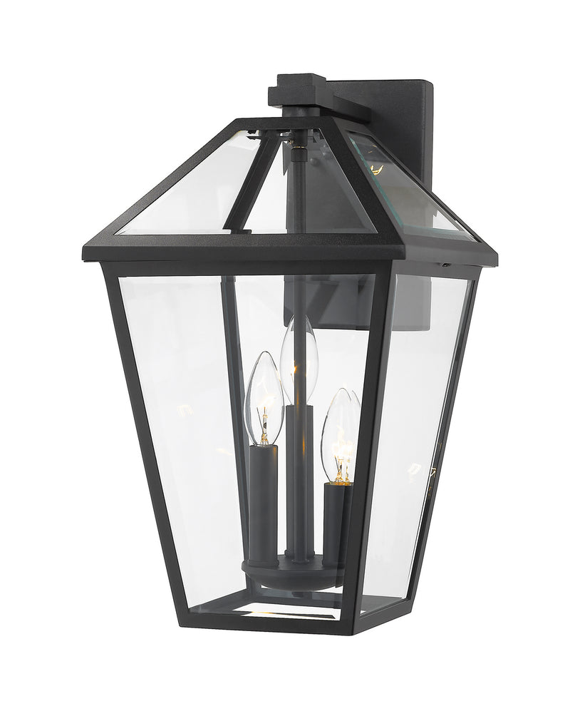 Z-Lite 579XL-BK Three Light Outdoor Wall Light, Black