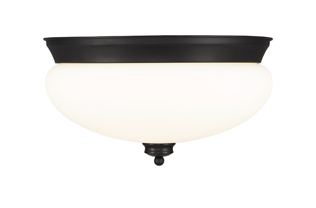 Z-Lite 721F3-MB Three Light Flush Mount, Matte Black