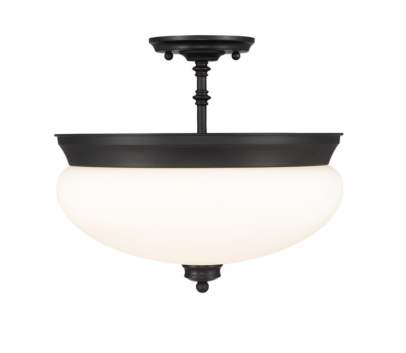Z-Lite 721SF-MB Three Light Semi Flush Mount, Matte Black