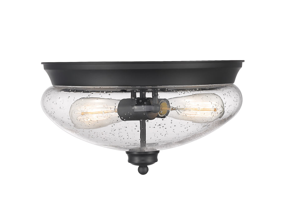Z-Lite 722F2-MB Two Light Flush Mount, Matte Black