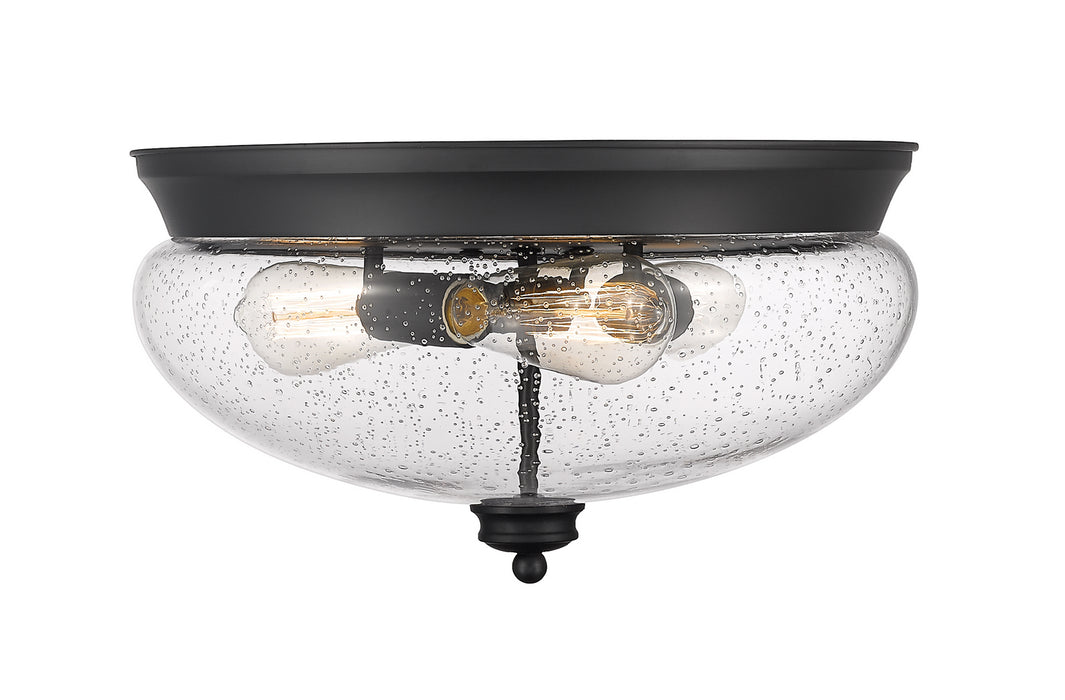 Z-Lite 722F3-MB Three Light Flush Mount, Matte Black
