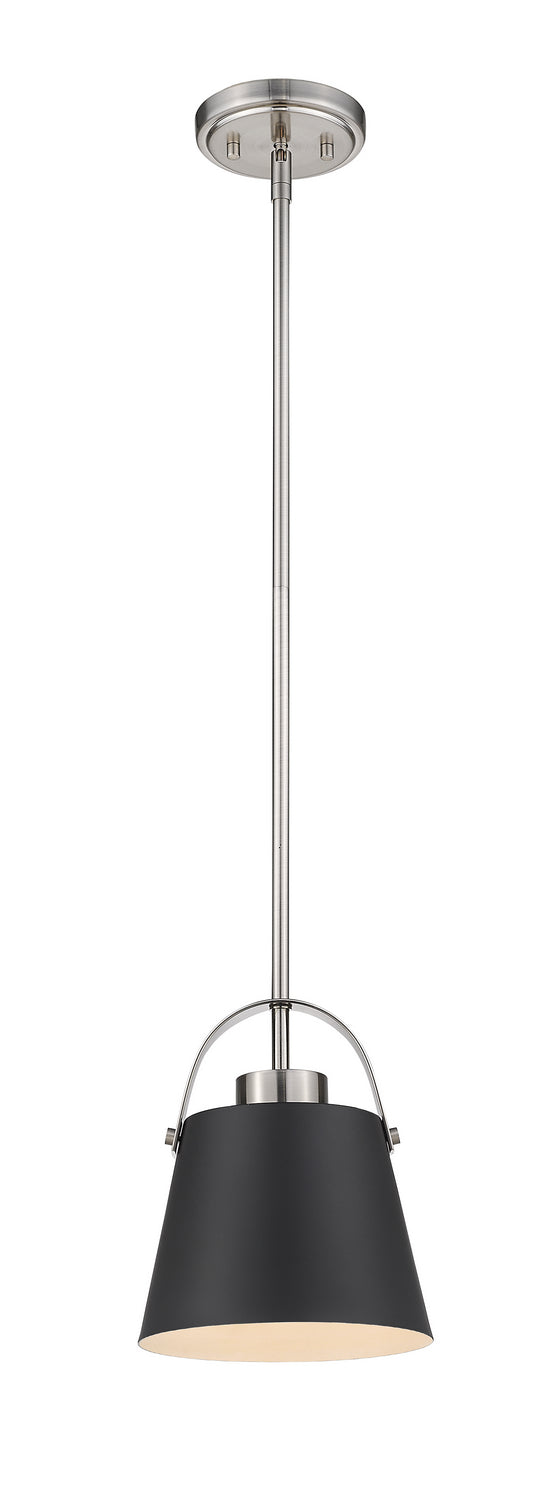 Z-Lite 726MP-MB+BN One Light Pendant, Matte Black + Brushed Nickel