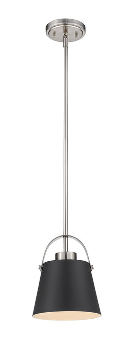 Z-Lite 726MP-MB+BN One Light Pendant, Matte Black + Brushed Nickel