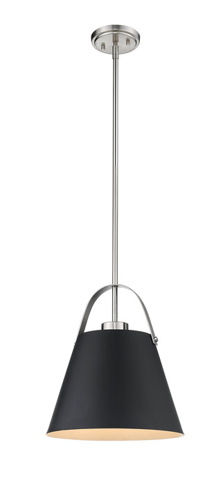 Z-Lite 726P-MB+BN One Light Pendant, Matte Black + Brushed Nickel