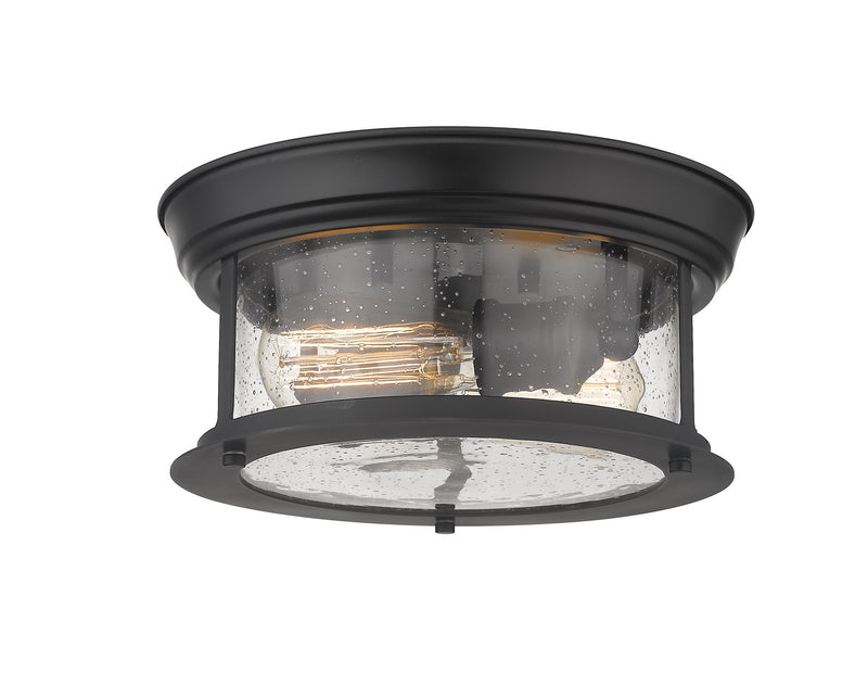 Z-Lite 727F10-MB Two Light Flush Mount, Matte Black