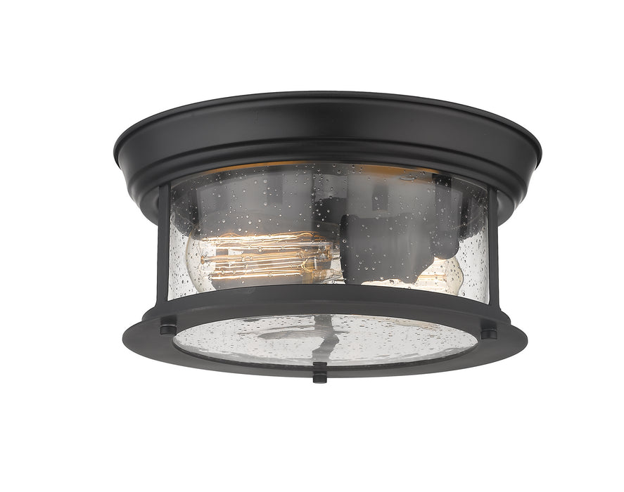 Z-Lite 727F10-MB Two Light Flush Mount, Matte Black