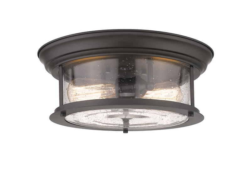 Z-Lite 727F13-BRZ Two Light Flush Mount, Bronze