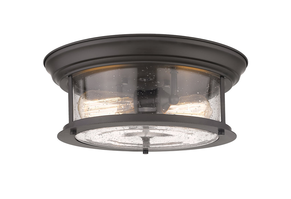 Z-Lite 727F13-BRZ Two Light Flush Mount, Bronze