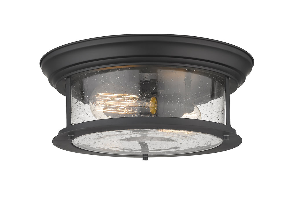 Z-Lite 727F13-MB Two Light Flush Mount, Matte Black