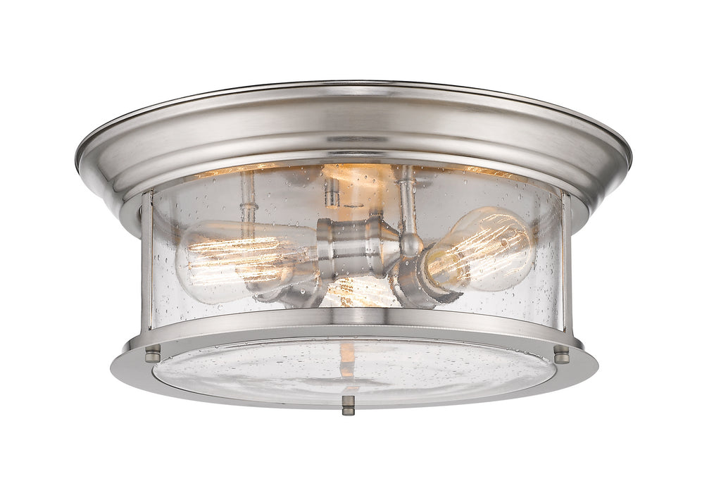 Z-Lite 727F16-BN Three Light Flush Mount, Brushed Nickel