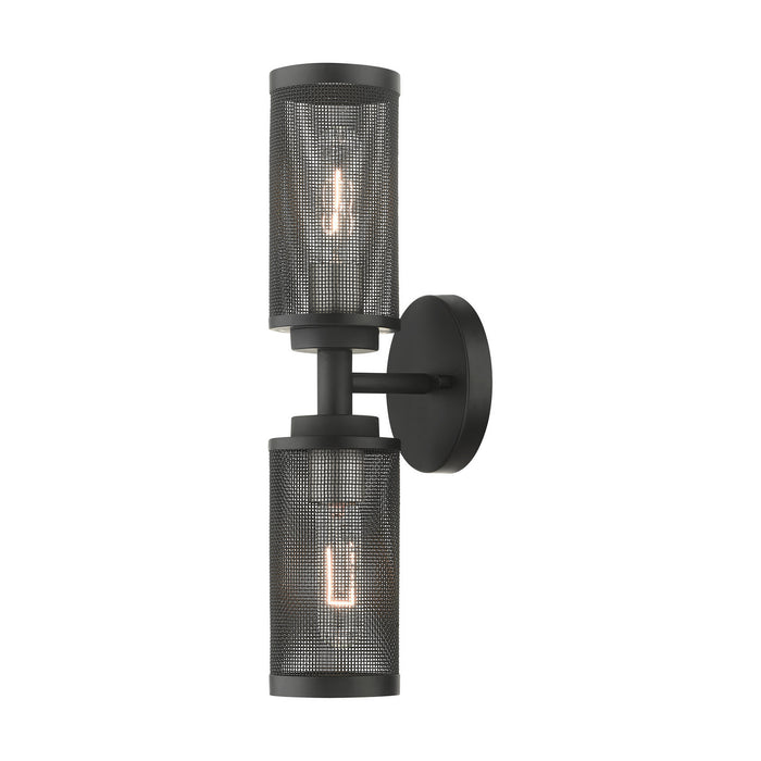 Livex Lighting 14122-04 Two Light Wall Sconce, Black w/ Brushed Nickels