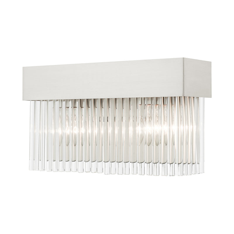 Livex Lighting 15712-91 Two Light Wall Sconce, Brushed Nickel