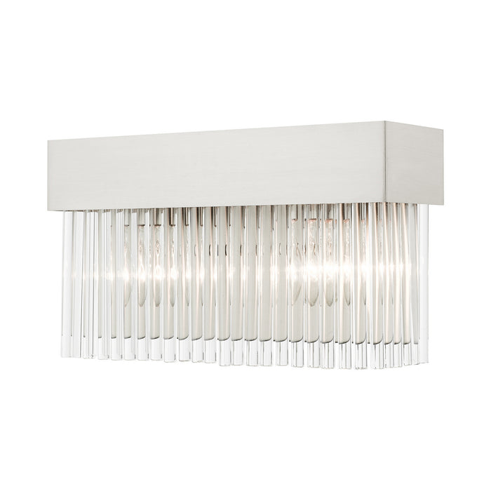 Livex Lighting 15712-91 Two Light Wall Sconce, Brushed Nickel