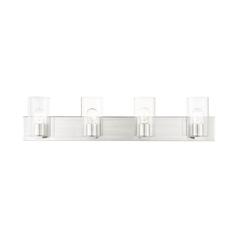 Livex Lighting 16554-91 Four Light Vanity, Brushed Nickel