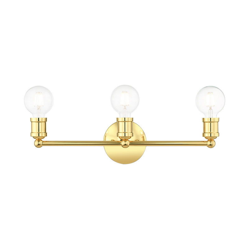 Livex Lighting 16713-02 Three Light Bath Vanity, Polished Brass