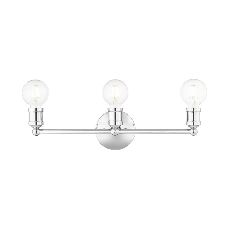 Livex Lighting 16713-05 Three Light Vanity, Polished Chrome