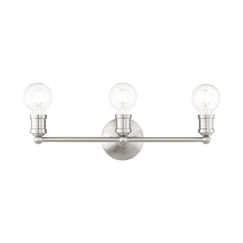 Livex Lighting 16713-91 Three Light Vanity, Brushed Nickel