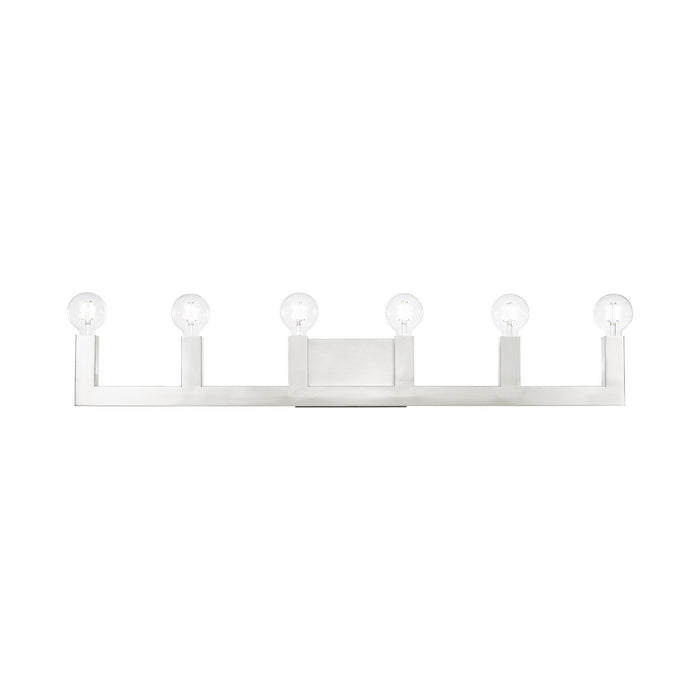 Livex Lighting 16815-91 Six Light Vanity, Brushed Nickel
