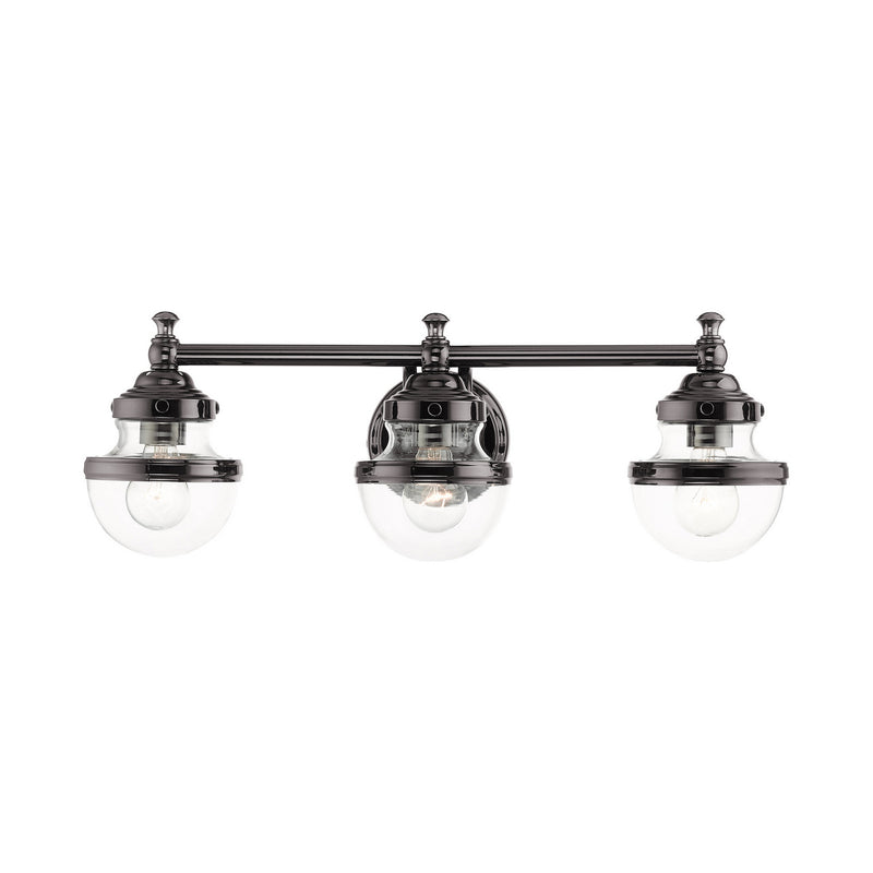 Livex Lighting 17413-46 Three Light Vanity, Polished Black Chrome