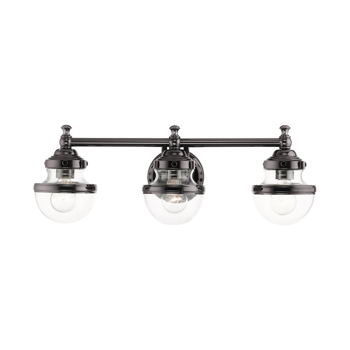 Livex Lighting 17413-46 Three Light Vanity, Polished Black Chrome