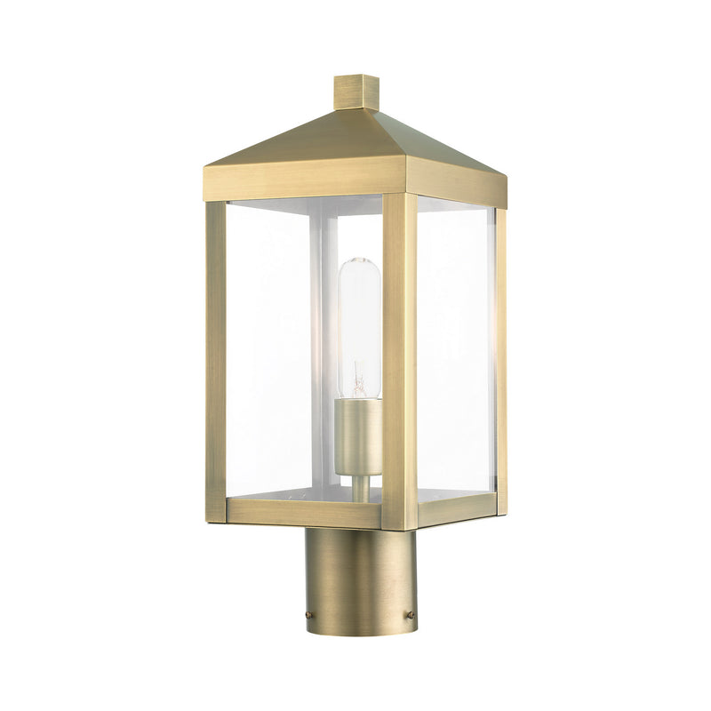 Livex Lighting 20590-01 One Light Outdoor Post Top Lantern, Antique Brass