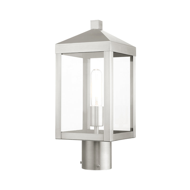 Livex Lighting 20590-91 One Light Outdoor Post Top Lantern, Brushed Nickel