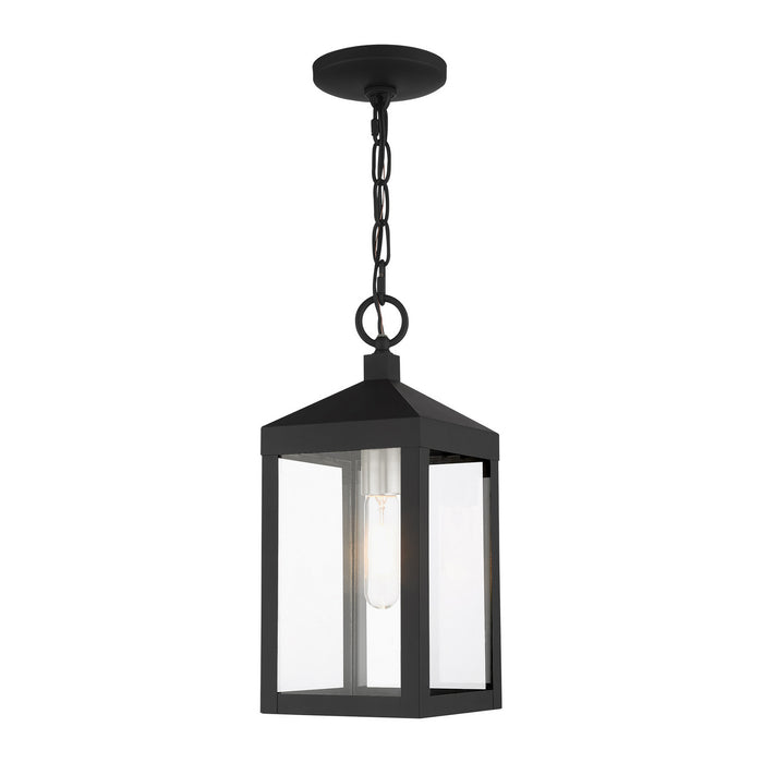 Livex Lighting 20591-04 One Light Outdoor Pendant, Black w/ Brushed Nickel Cluster