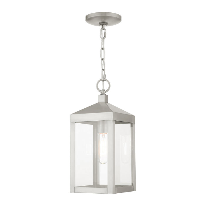Livex Lighting 20591-91 One Light Outdoor Pendant, Brushed Nickel
