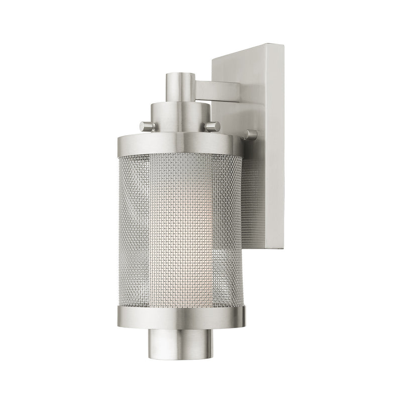 Livex Lighting 20681-91 One Light Outdoor Wall Lantern, Brushed Nickel