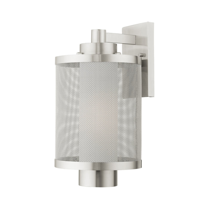 Livex Lighting 20683-91 One Light Outdoor Wall Lantern, Brushed Nickel