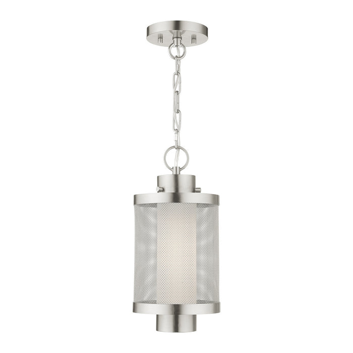 Livex Lighting 20685-91 One Light Outdoor Pendant, Brushed Nickel