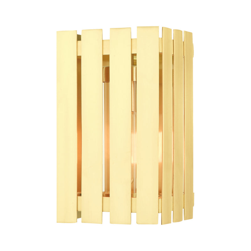 Livex Lighting 20751-12 One Light Outdoor Wall Lantern, Satin Brass