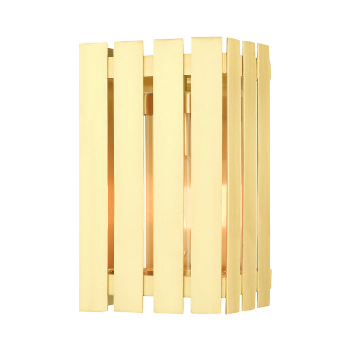 Livex Lighting 20751-12 One Light Outdoor Wall Lantern, Satin Brass