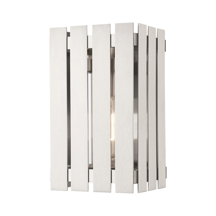 Livex Lighting 20751-91 One Light Outdoor Wall Lantern, Brushed Nickel