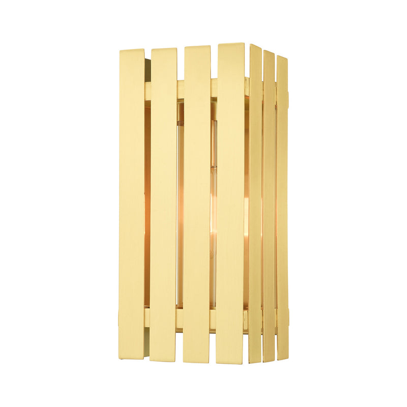 Livex Lighting 20752-12 One Light Outdoor Wall Lantern, Satin Brass