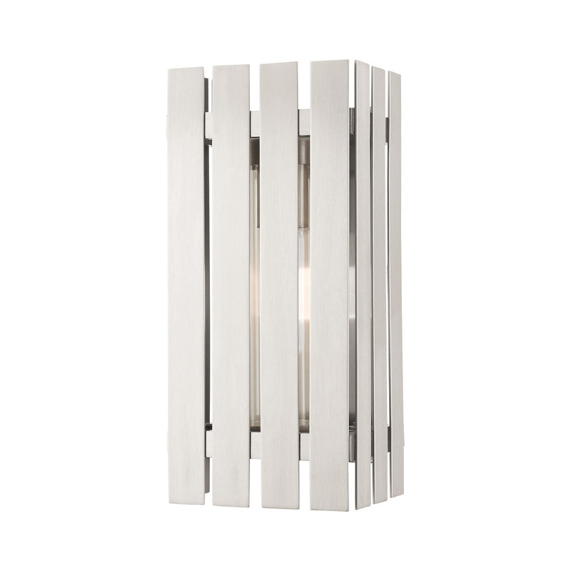 Livex Lighting 20752-91 One Light Outdoor Wall Lantern, Brushed Nickel
