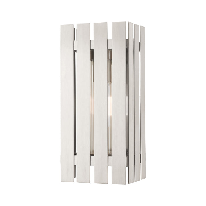Livex Lighting 20752-91 One Light Outdoor Wall Lantern, Brushed Nickel