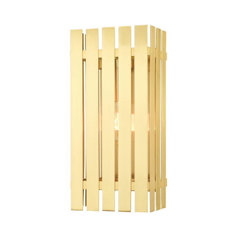 Livex Lighting 20753-12 One Light Outdoor Wall Lantern, Satin Brass